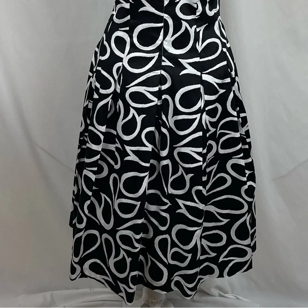 Anne Klein Black & White Fit & Flare Pleated Cotton Dress NWOT_7